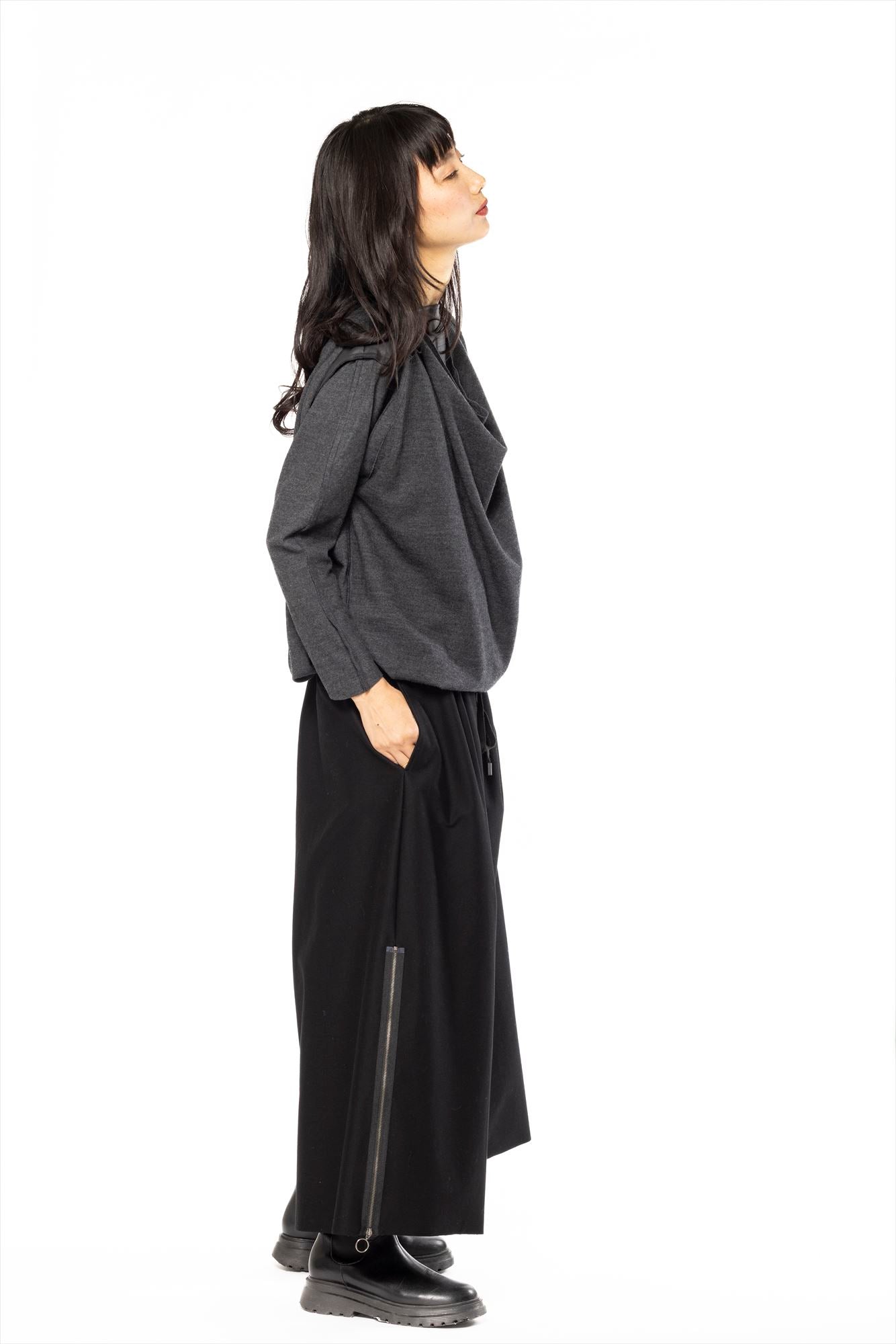 ZIP WIDE PANTS［COTTON］