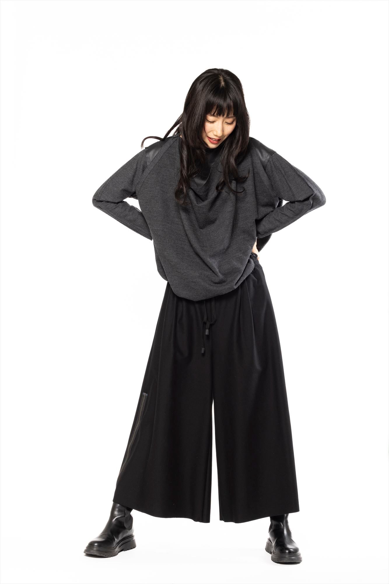 ZIP WIDE PANTS［COTTON］