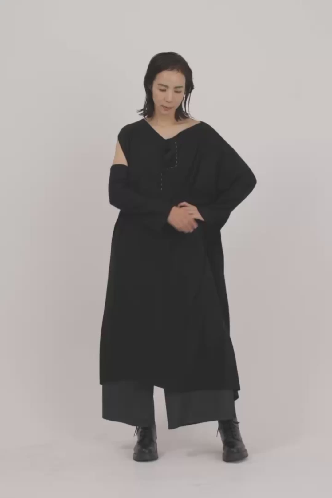 CROPPED SHOULDER ONE PIECE［WOOL］