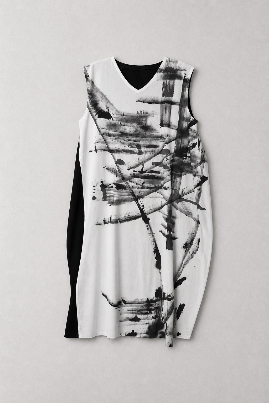 BALLOON ONE PIECE［COTTON］HAND PAINTED PRINT NO SLEEVE